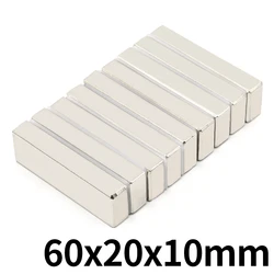 1/2/5/10 Pcs Block Magnet 60x20x10 Neodymium Magnet N35 60mm X 20mm X 10mm Permanent NdFeB Super Strong Powerful Magnets