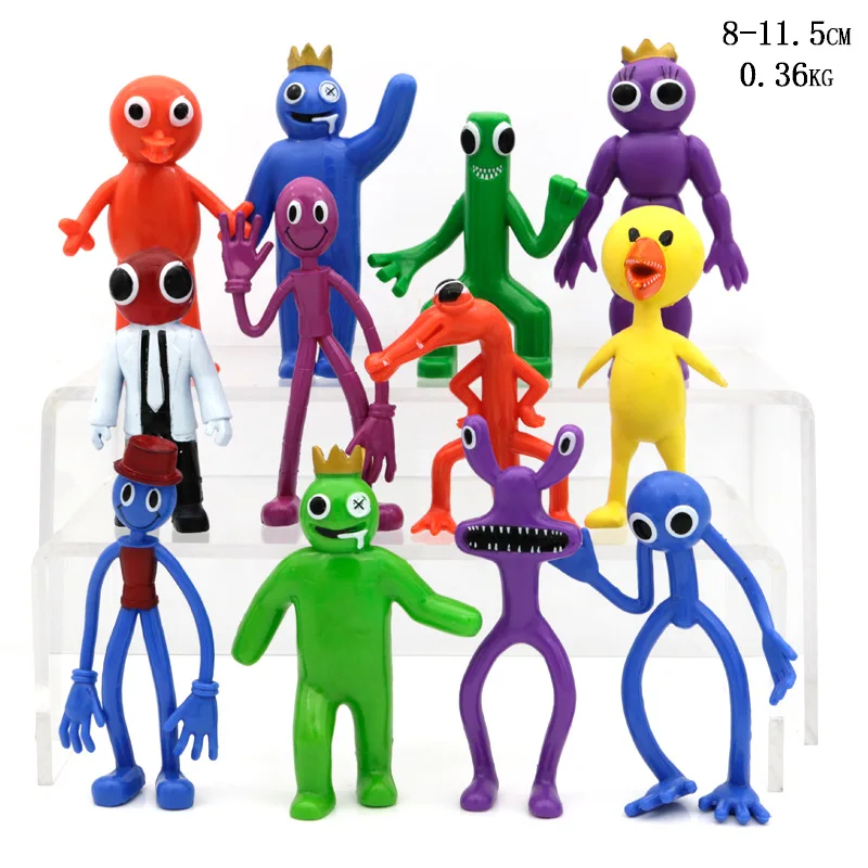 8-16pcs Rainbow Friends Toy Cartoon Game Character Figure Doll Kawaii Blue Monster Action Figure Animal Toys for Kids Gifts