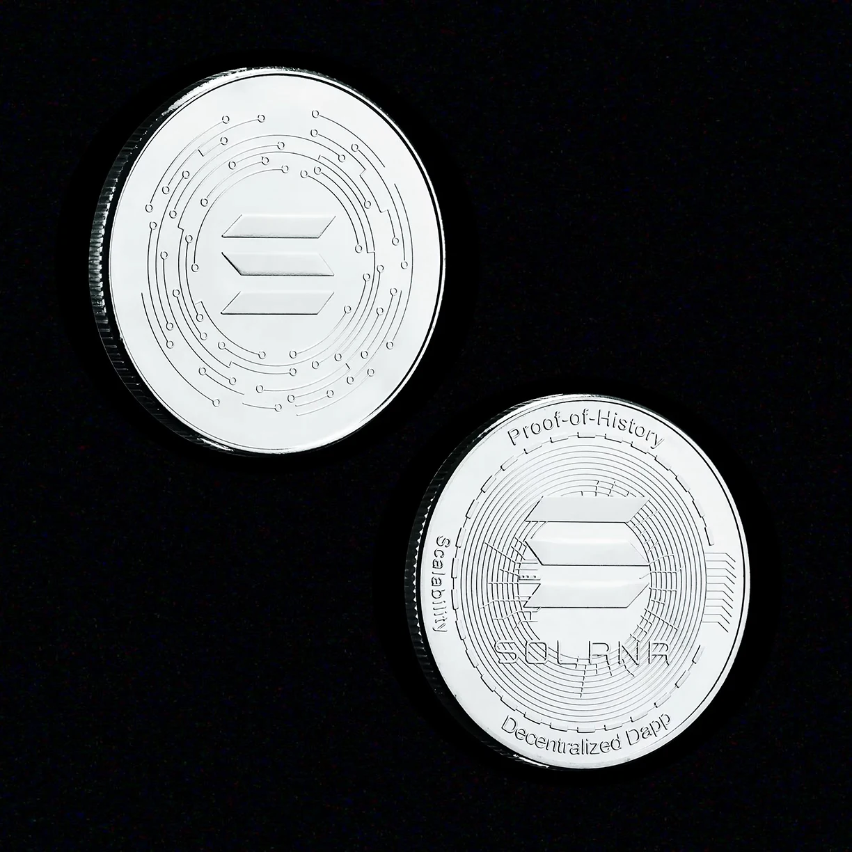 SOLANA عملات تذكارية هدايا إبداعية مطلية بالذهب والفضة عملات بيتكوين قابلة للجمع لتزيين المنزل