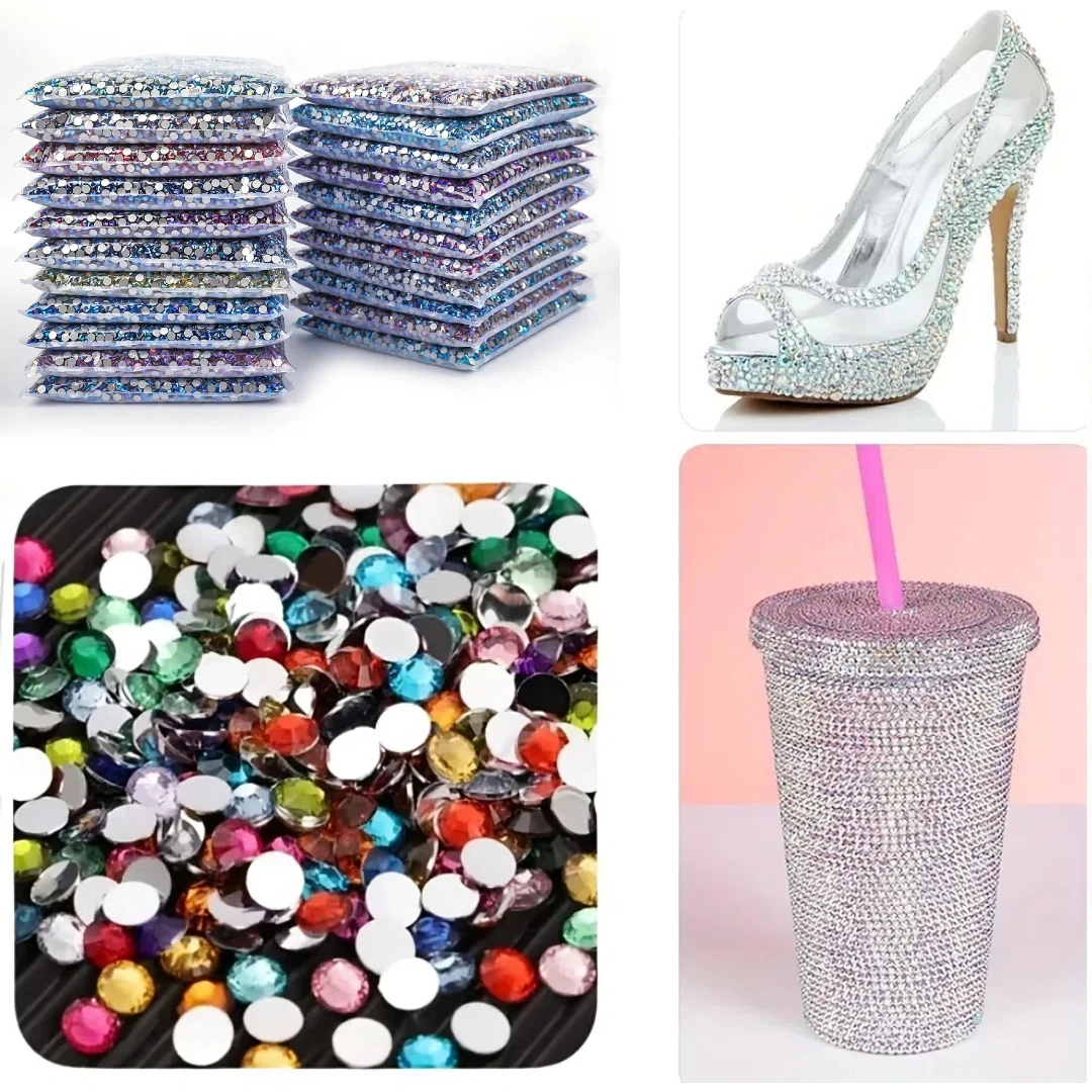 5888 Uds. Diamantes de imitación de 2mm, resina AB, fondo plateado brillante, purpurina, Strass plano para decoraciones para fiesta de boda DIY, arte de uñas