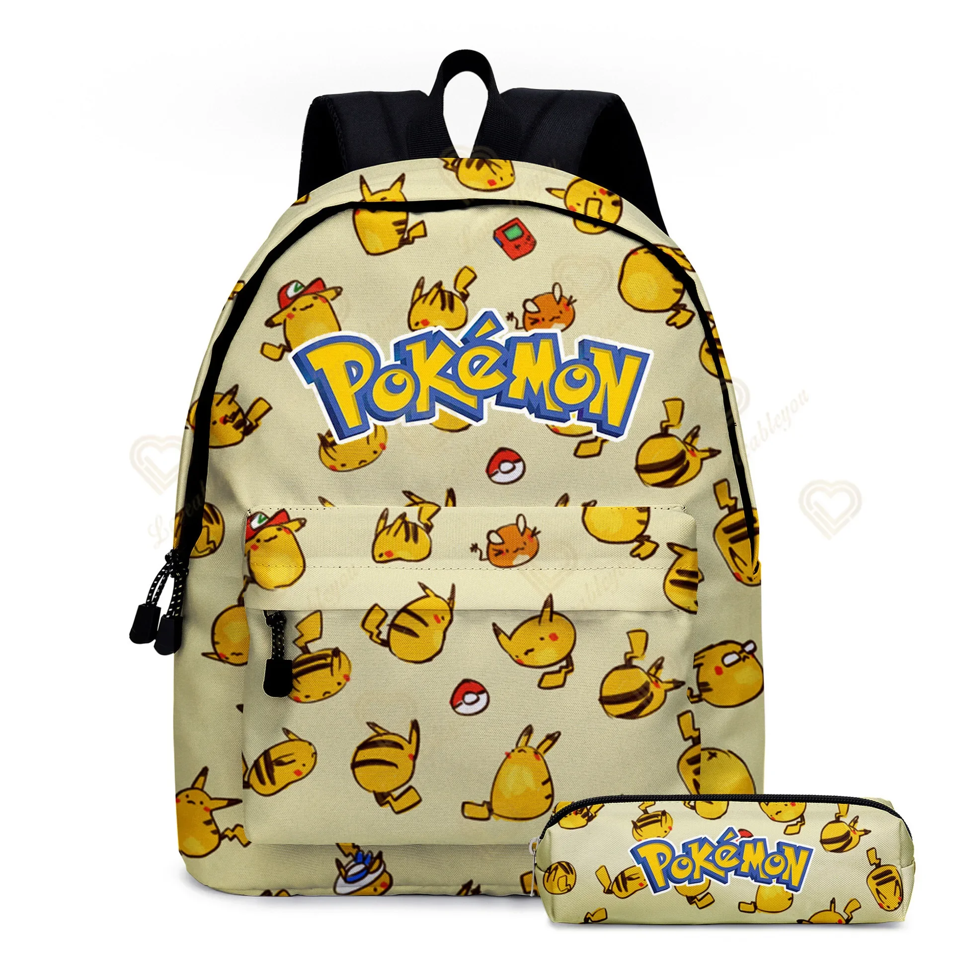 2 stks/set Anime Pikachu Pokemon Afdrukken Rugzak School Pikachu Jongens Meisjes Mode Laptop Grote Capaciteit Schooltas voor Geschenken