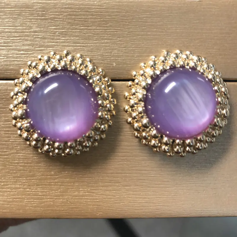 

Bilincolor Fashion Round Purple Stud Earring for Women