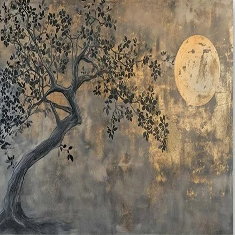 

Современные обои с позолоченным узором, детский мурал с сосной, дизайн для гостиной и спальни, 3D-обои