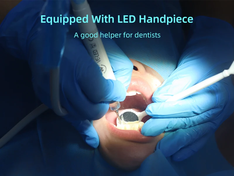 VVDental Ultraschall-Scaler mit LED-Licht-Handstück und 10 Stück Spitzen, Zahnreinigungsgerät für Zahnsteinentfernung, Parodontologie und Endodontie – Detail 7