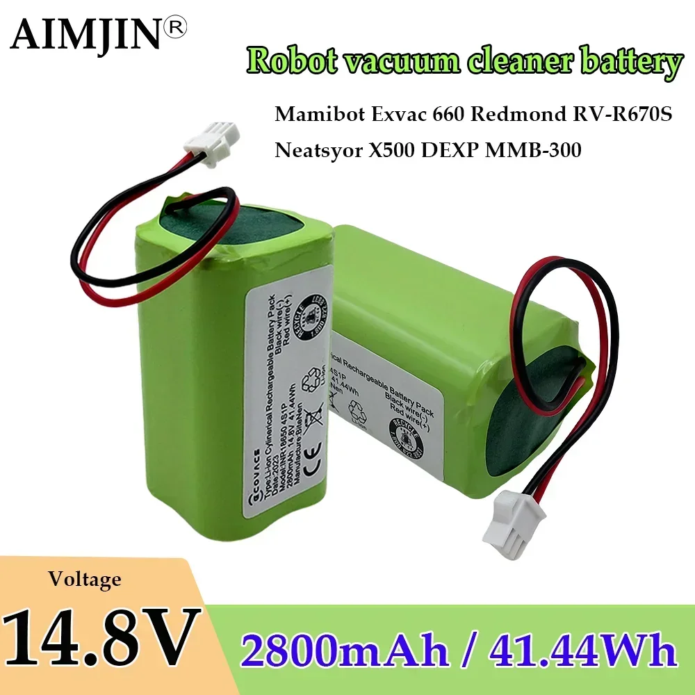 

New 14.8V 2800mAh Li-ion Battery 4S1P Rechargeable Battery Pack Suitable for Sweeping Robotic Vacuum Cleaner Replacement Battery