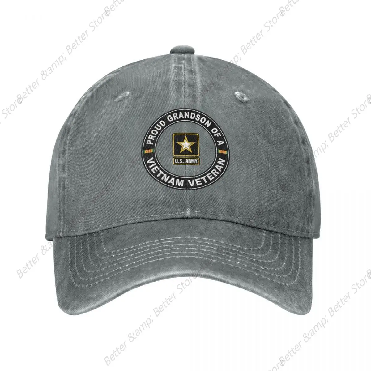 Proud Grandson of A Vietnam Veteran Flag Baseball Caps Denim Hats Fisherman's hat Knitted Hat