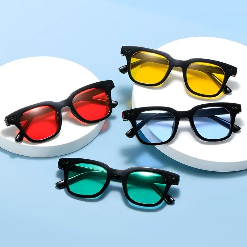 Fashion Colorful Square Frame Sunglasses Summer UV Protection Ocean Lens Sun Glasses Luxury Shades for Women & Men