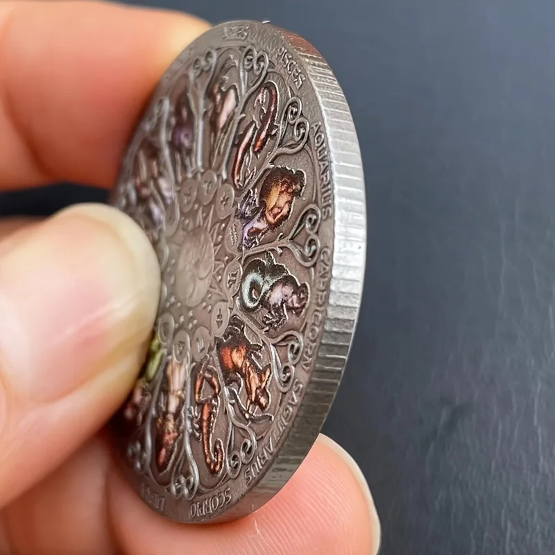 

1/4/8 шт. серебряные памятные коллекционные монеты с изображением двенадцати знаков зодиака, астрологических созвездий, культурных мотивов, приносящие удачу, подарки