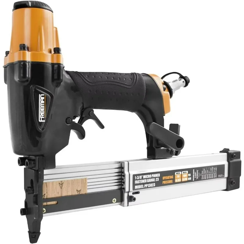 XMP635 35mm 23Ga Pneumatic Headless Micro Pinner Nail Gun with 100pcs Magazine Aluminum Alloy OEM