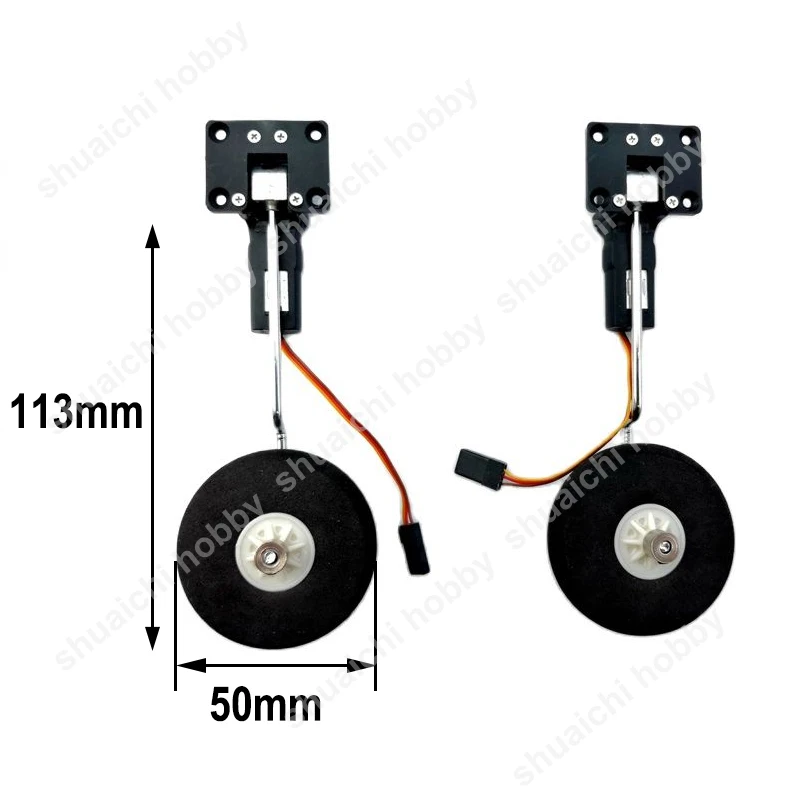 2PCS 90° 25g Worm Type Servo Retractable Landing Gear JR Plug 3mm Shaft Foldable Undercarriage for RC Model Airplane Drone