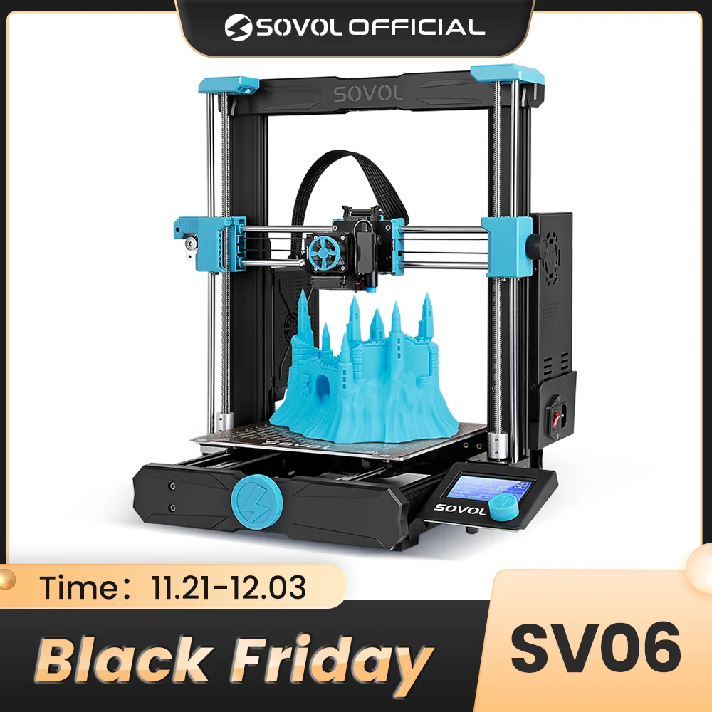 SOVOL SV06 3D Printer All Metal Hotend Planetary Dual Gear Direct Drive 25-Point Auto Leveling 32 Bit Silent Board impresora 3d