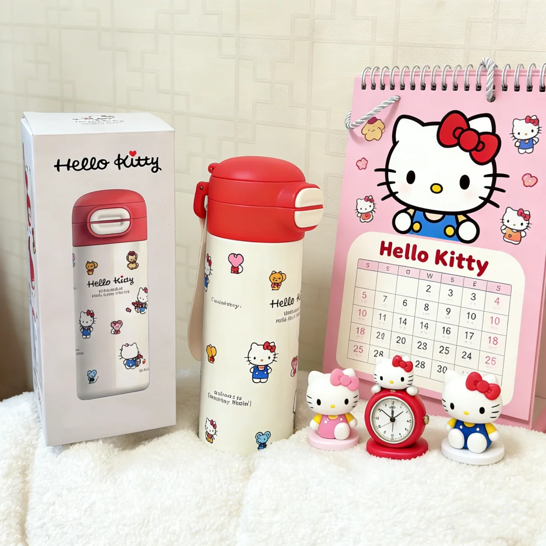 

Sanrio Insulated Thermos Water Bottle 530ml Hello Kitty Kuromi My Melody Straw Cup Portable Kawaii Valentine's Day Gift for Girl