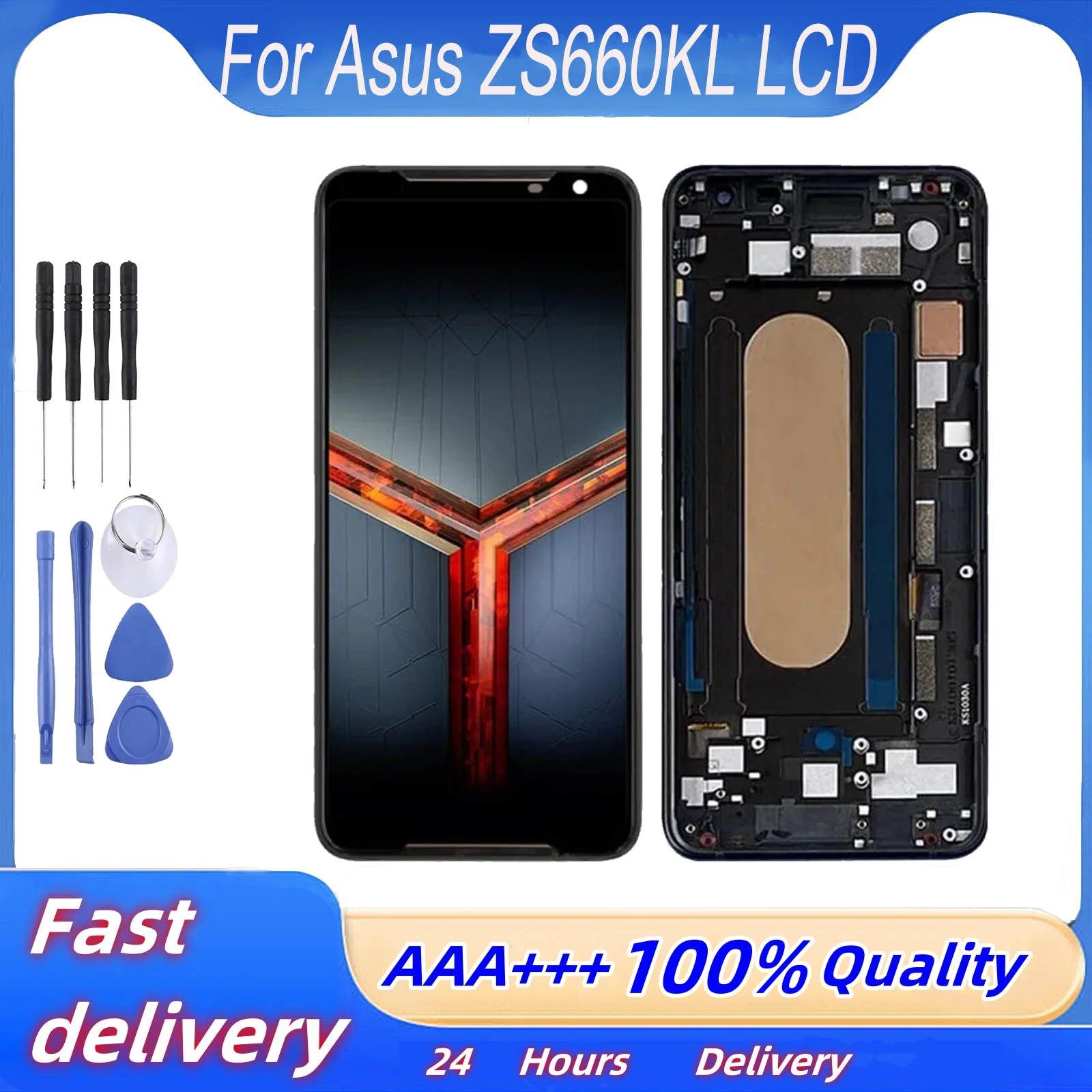 

6.59''OEM LCD For ASUS ROG Phone 2 ZS660K Phone II LCD Display Touch Screen For ASUS ZS660KL I001DA Digitizer Assembly WithFrame