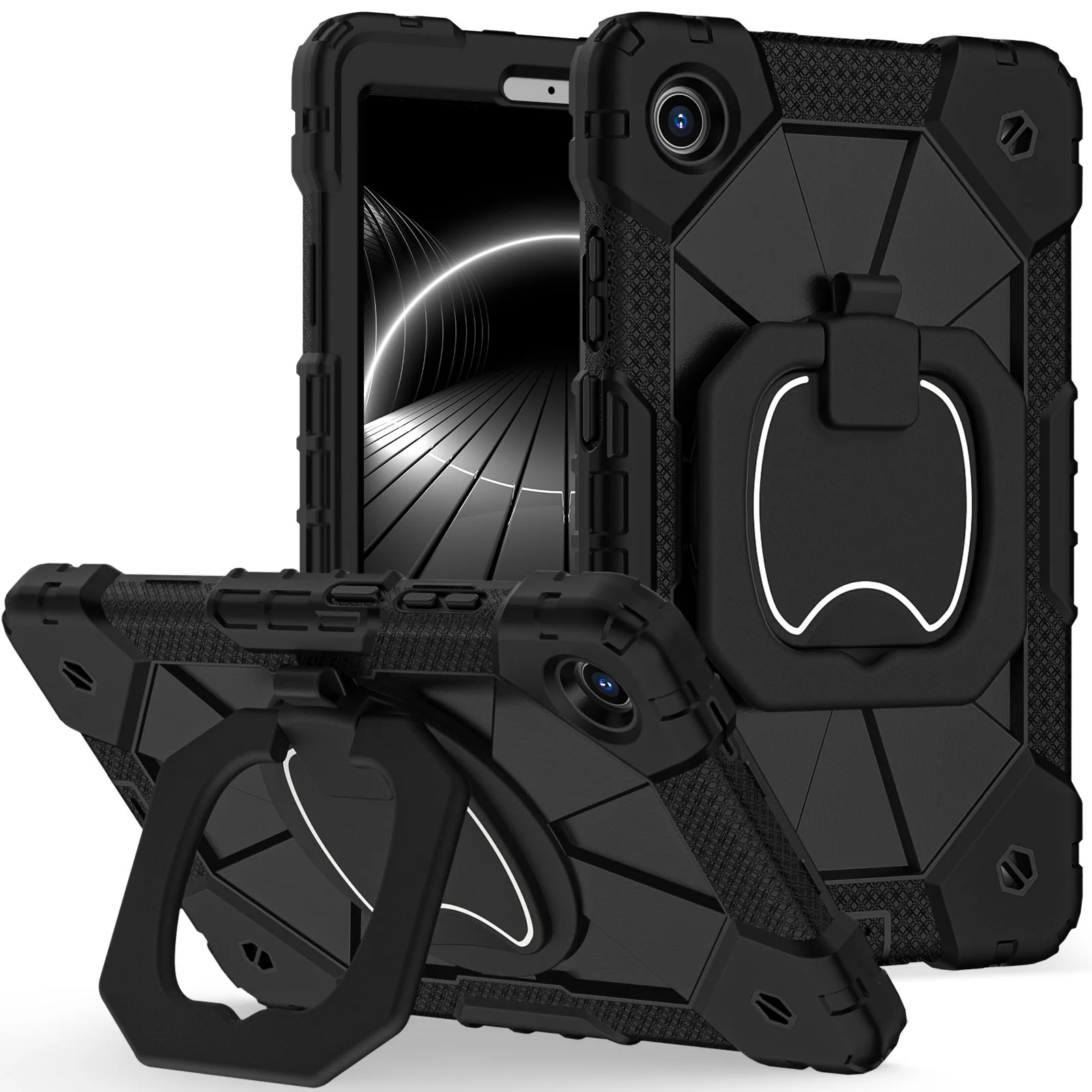 Stand Tablet Case For Lenovo Tab K9 TB305FU 2025 Tab One 8.7 360 Rotation Bracelet Thick Heavy Duty Shockproof Hard Cover