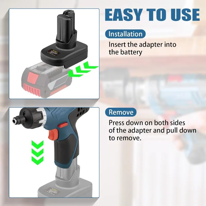 Adapter akumulatora ZWINCKY do akumulatorów litowych Bosch 18V GBA do konwertera narzędzi akumulatorowych Bosch 12V litowych GBA — zdjęcie produktu 5