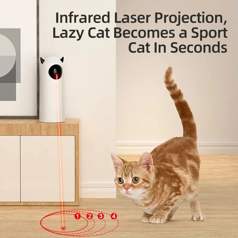 `Rechargeable Laser Cat Teaser 3 Speed Modes Adjustable Silent Interactive Pet Toy For Cats And Dogs Indoor Playing