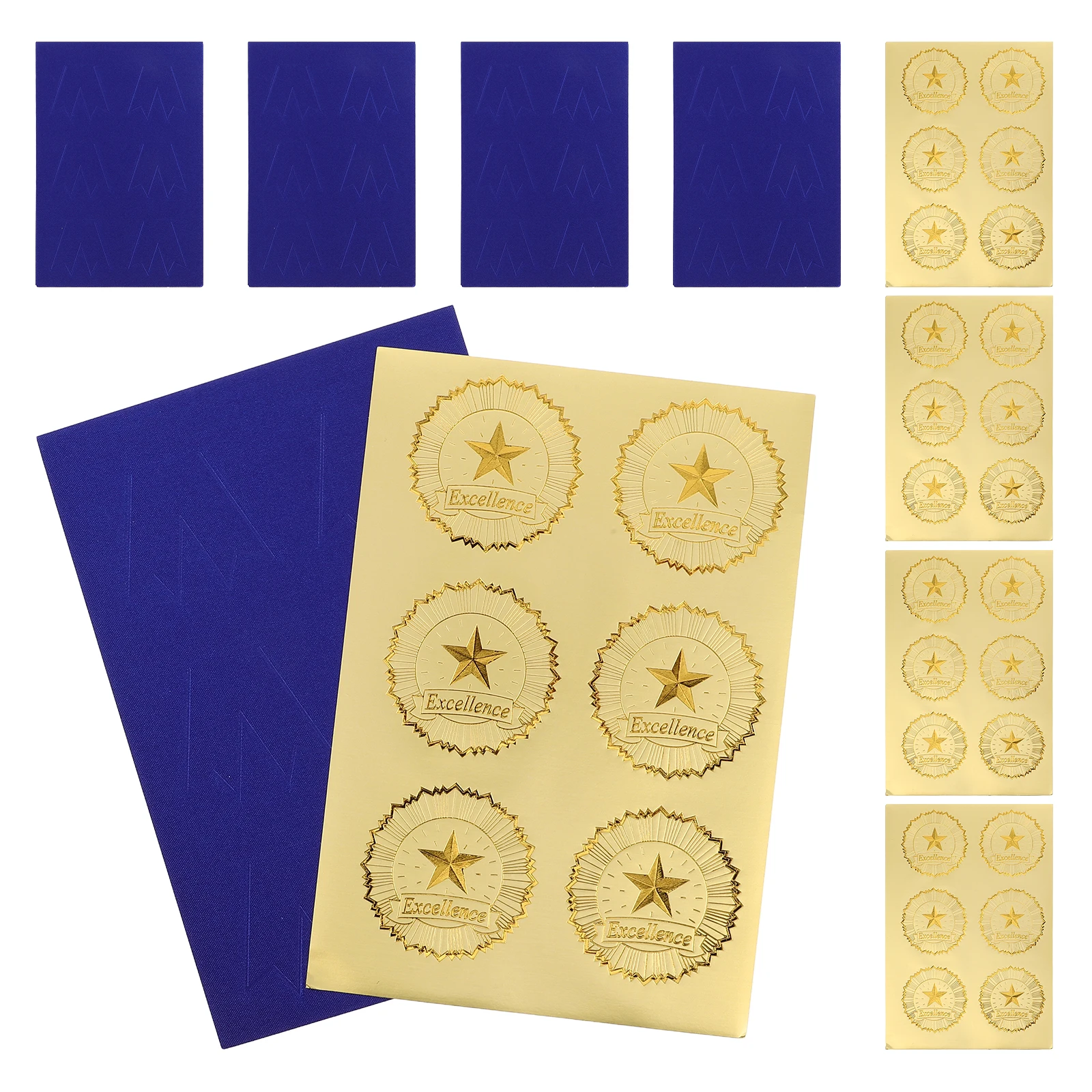 

30 Sets Certificate Badge Accessories Stickers Diploma Excellence Decals Adhesive Medal Envelope Seals Paper Sealing Elegant