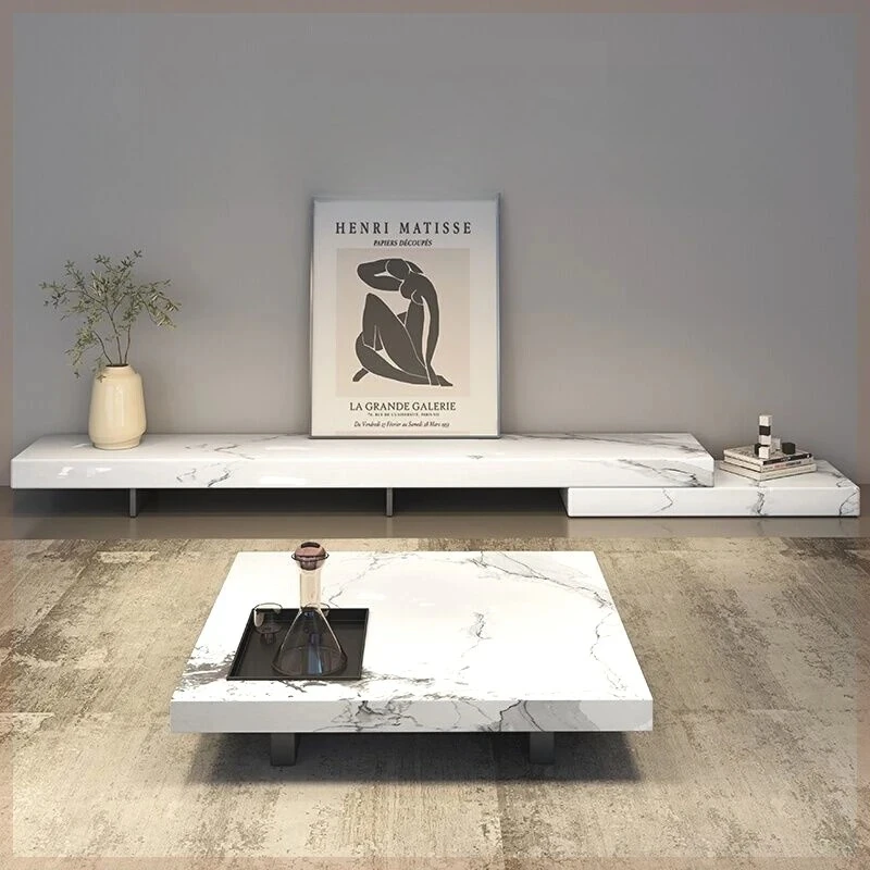 ox-Any Custom Italian Floating TV Console Set Nordic Minimalist Stone Quartz Table Villa Waterproof Scratch Proof EO Certified-