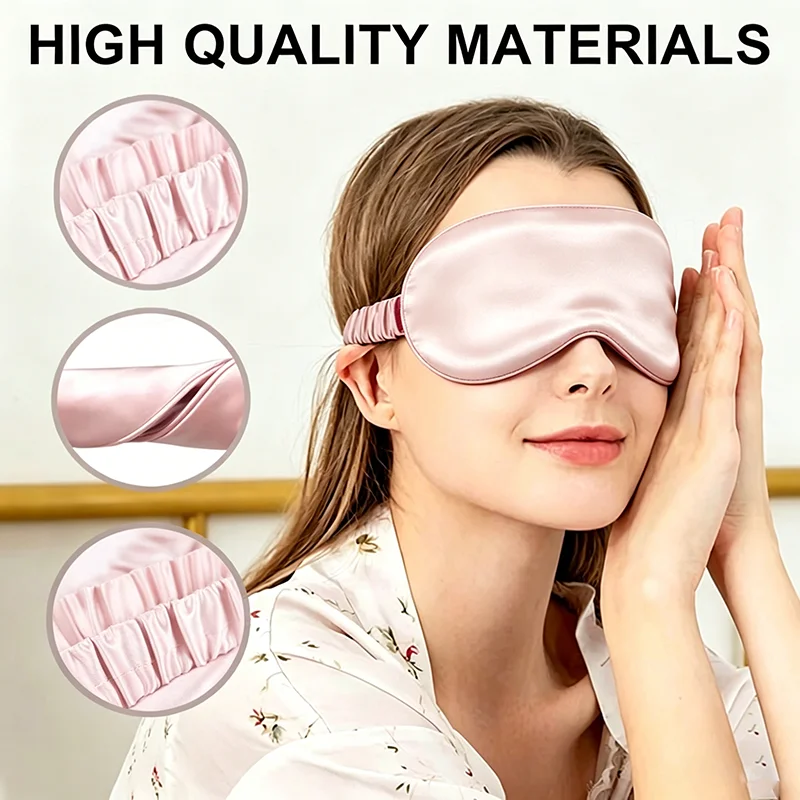 

Double-Sided Silk Sleeping Eyeshade Light Blocking Breathable Travel Sleep Eye Mask Shields Protective Safety Goggle Eye Wear