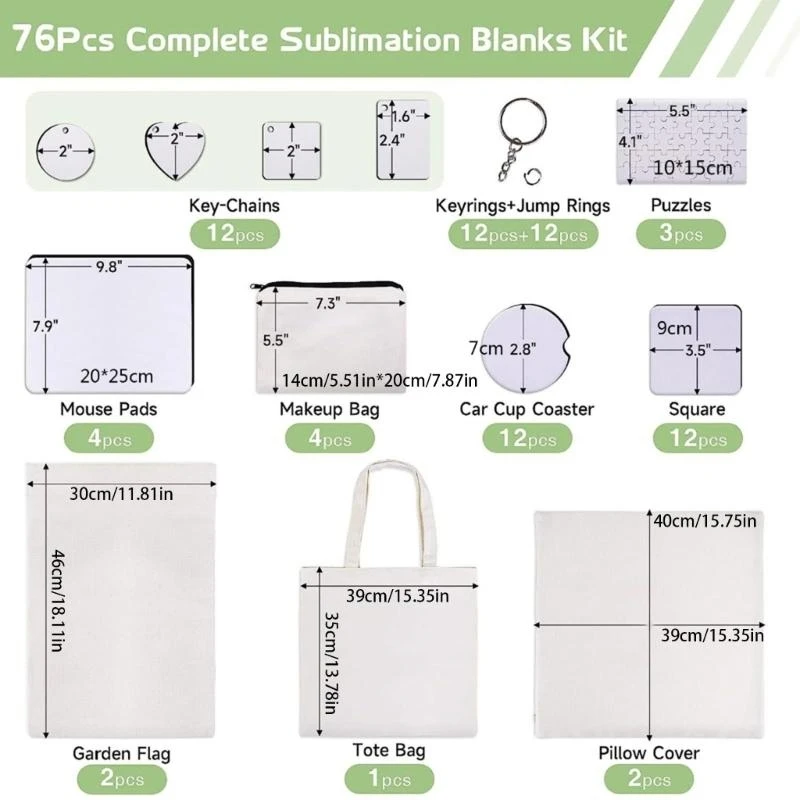 Des porte-clés chaleur 76 pièces sublimation assorties d d pour l'artisanat