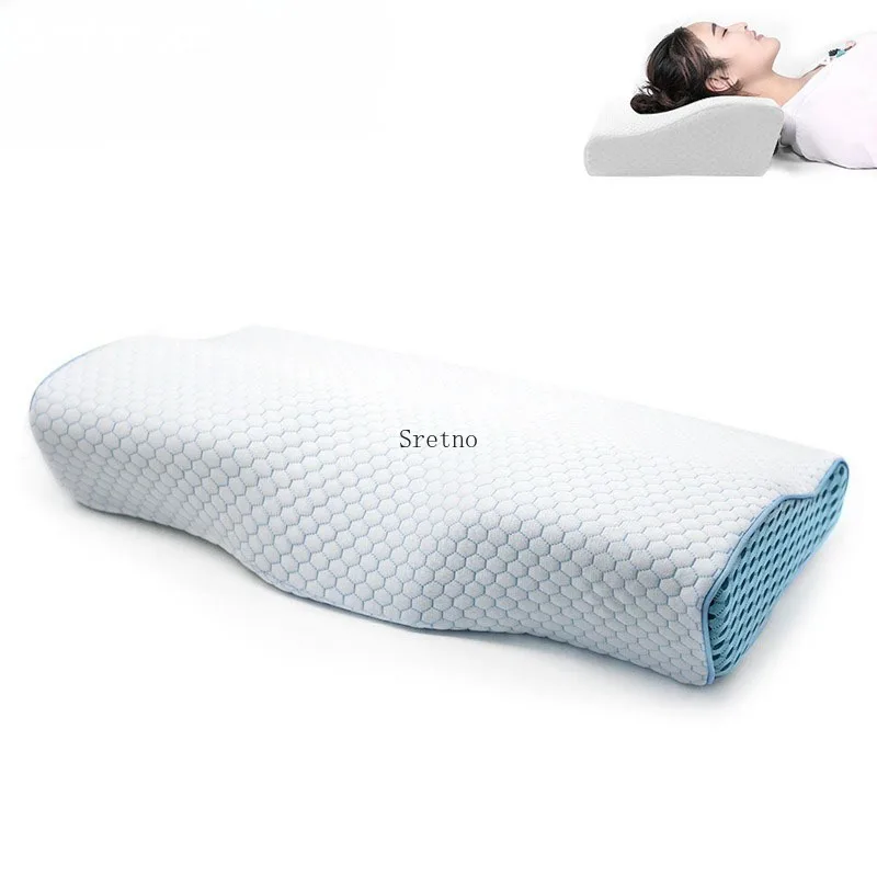 

SRETNO Memory Cotton Neck Pillow Slow Rebound To Protect The Cervical Spine Student Dormitory Sleeping Pillow Core almohadas