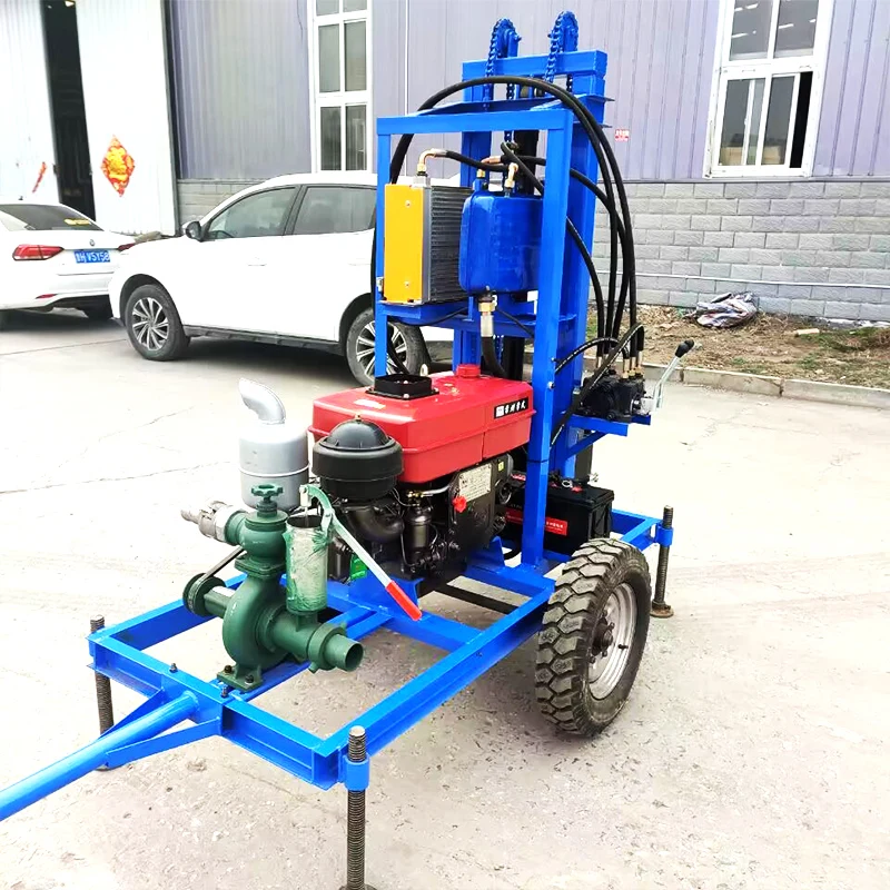 Customized Portable Hydraulic Water Well Drilling Rig Diesel 25HP 150m High Quality Flexible Mobile Precise Positioning