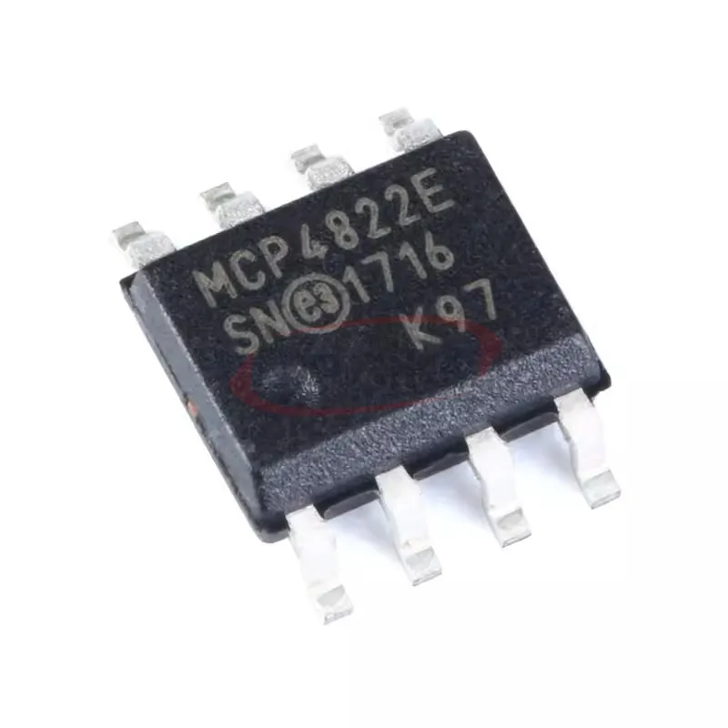 5PCS MCP4822 MCP4822E MCP4822-E/SN MCP4822T-E/SN SOIC-8 Digital to Analog Converters - DAC Dual 12-bit DAC SMD IC