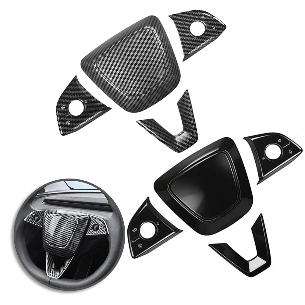 For Model for 3 Y for yl 2023 2026 Specific Interior Trim for Steering Wheel Buttons Made with Hard Carbon Fiber Structure