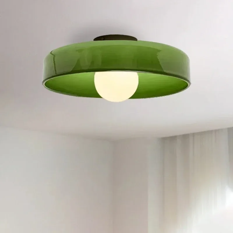 Nordic LED Glass Ceiling Light Simple Retro 25/35cm Multi Color G9 Bedroom Living Room Foyer Study Decorative Lighting Fixtures