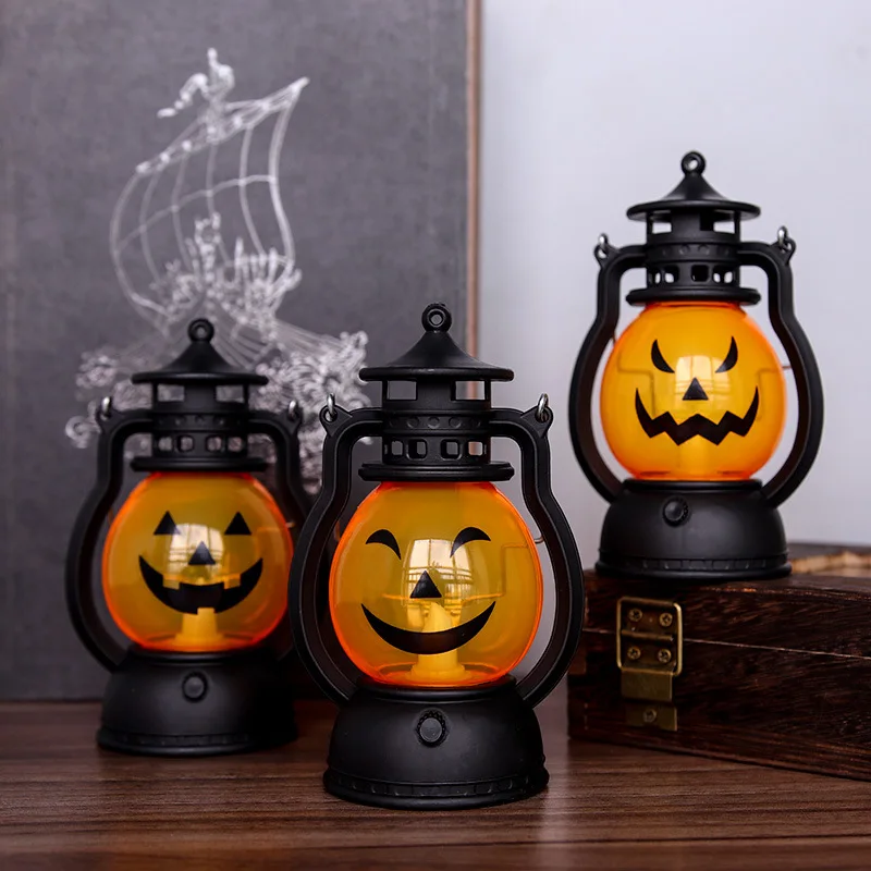 2pcs Halloween Pumpkin Ghost Face Lamp Portable Skull Decoration Light Bar Party Table Atmosphere Prop Halloween Decor - view 2