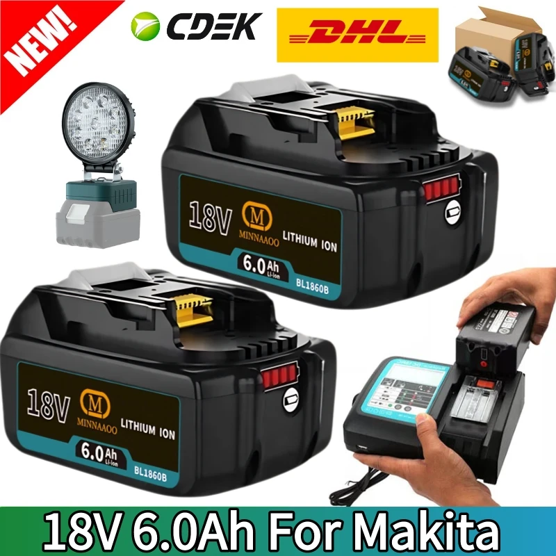 

НОВИНКА для аккумулятора Makita 18 В, 6 Ач, литий-ионный LXT Замена BL1860B BL1850 BL1830 DHP482RFX9 для аккумуляторных дрелей 18 В
