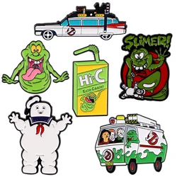 Horror Movie Drink Enamel Pin Women Brooches Lapel Pins Badges on Backpack Clothes Accessories Halloween Jewelry Collection Gift