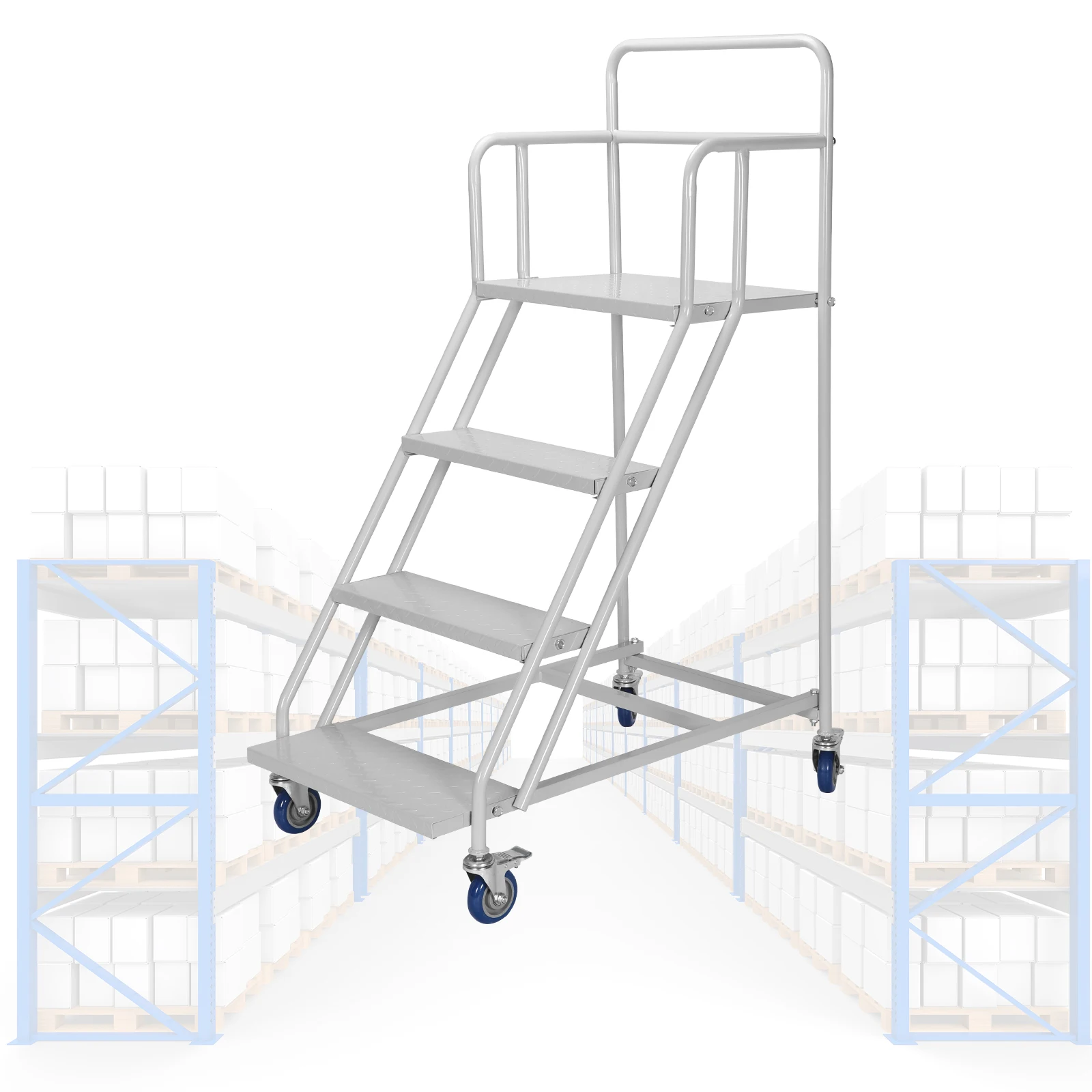 

Платформенная лестница-стремянка на 4 ступени, грузоподъемность 202 кг, промышленная усиленная лестница-стремянка на колесах для дома и офиса