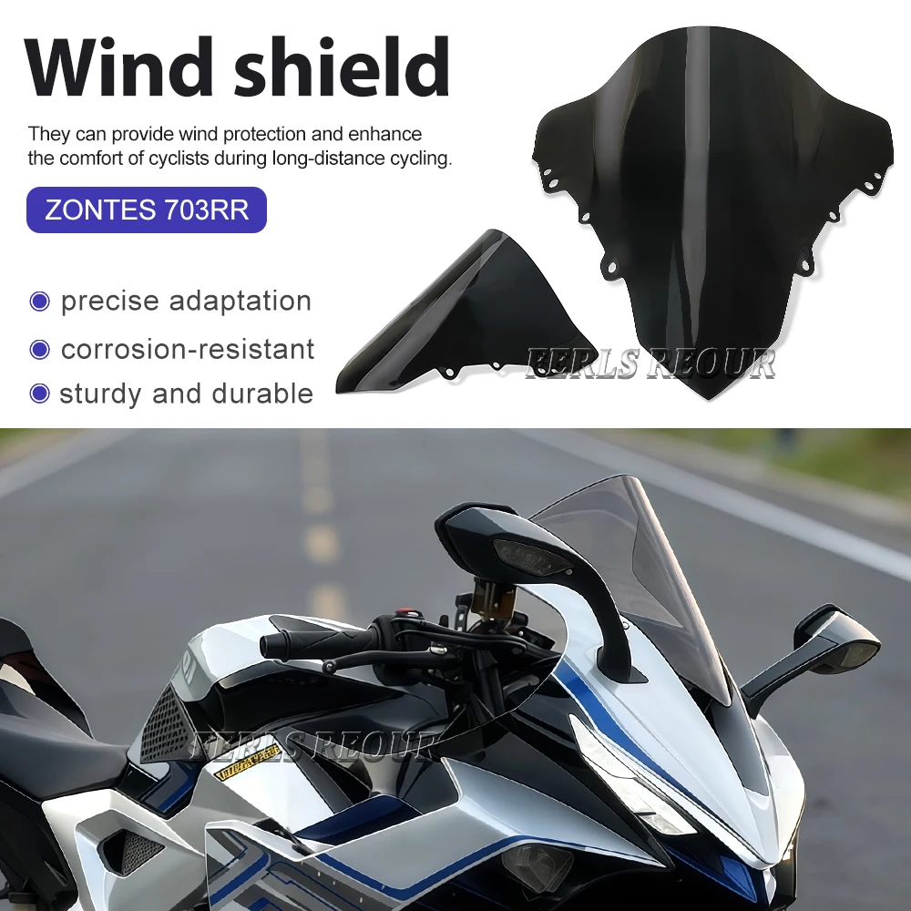 Fit For Zontes 703RR Motorcycle Windshield Smoke Black Windscreen Deflector