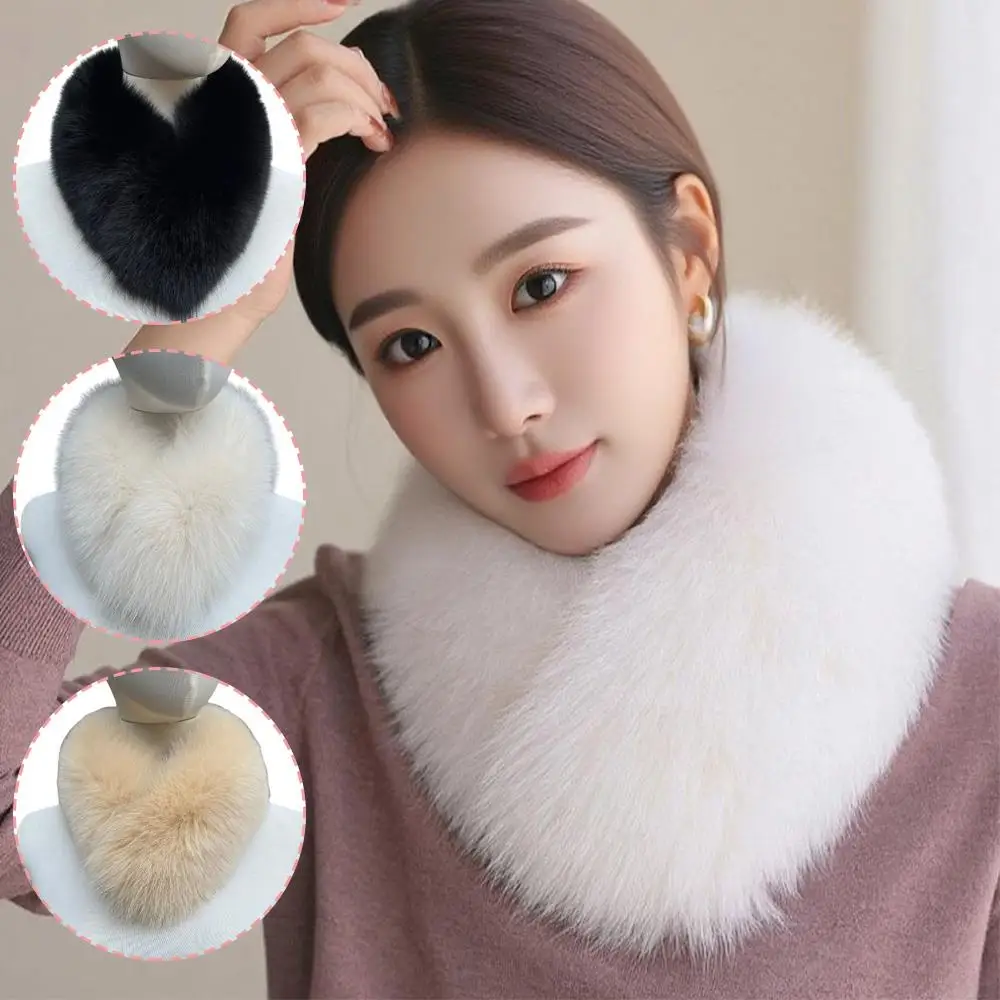 

Роскошный пушистый шарф из лисьего меха для женщин, зимний элегантный толстый мягкий утеплитель для шеи, однотонный уличный морозостойкий термошейный платок
