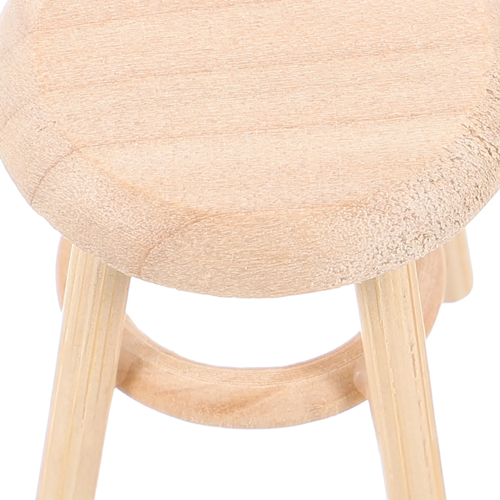 1 Mini taburete redondo de madera maciza, modelo para 1 12 muebles en miniatura para casa de muñecas, decoración para casa pequeña, mini casa pequeña con asiento de madera