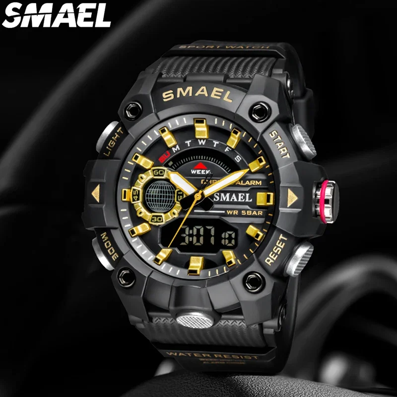 SMAEL 8040  Alarm Clock Multi functional Electronic Watch Fashion Electronic Watch Student Outdoor Sports Waterproof