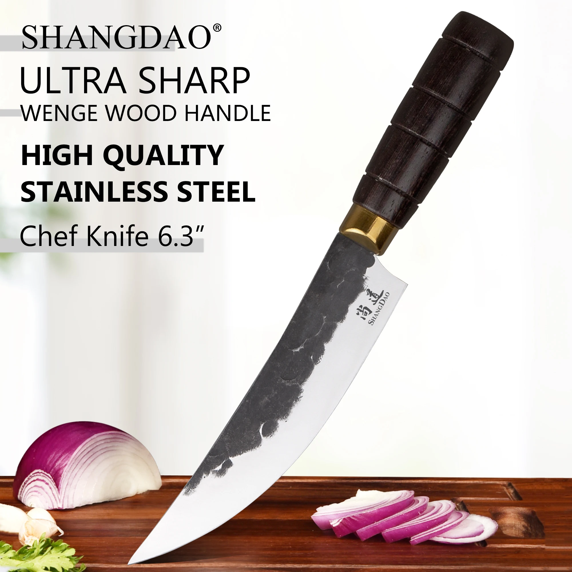 SHANGDAO Hand Forged 6 Inch Kitchen Chef Knife, High Quality Stainless Steel with Ergonomic Wood Handle