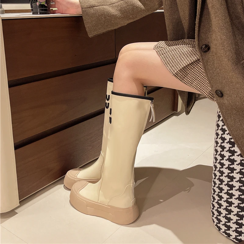 2024 Summer New Female Breathable Hollowed Out Mesh Boots Genuine Leather High Knight Boots Knee High Heels Show Thin Cool Boots