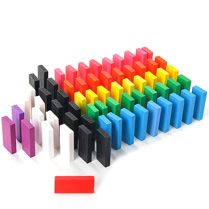 300 Stück Kinder Farb klassifizierung Regenbogen Holz Domino Baustein Kit Frühes Spiel Kinder Lernspiel zeug