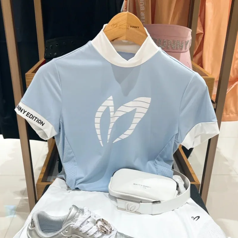 

Golf Apparel Summer Women's New Arrival Short-Sleeve Crew Neck Quick-Dry Breathable Versatile Pleated Skirt Fashion Set