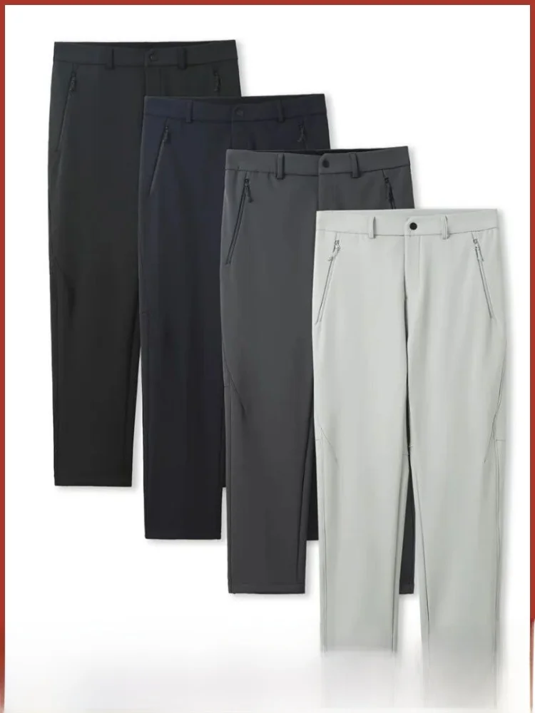 

Уличные водонепроницаемые ветрозащитные повседневные мужские спортивные брюки на подкладке на осень-зиму, модные универсальные легкие длинные брюки...