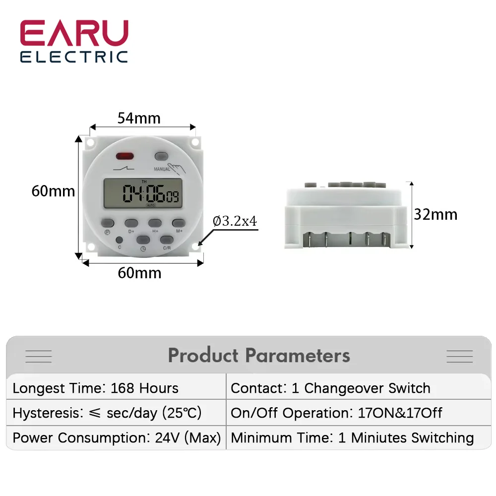 Timer 220V 110V 24V 12V CN101A Digital LCD Power Timer Programmable Time Switch Relay 16A CN101