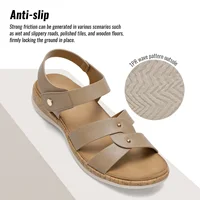 Women Open Toe Flat Sandals Arch Support Adjustable Comfort Summer Beach Casual Walking Shoes - Image 6