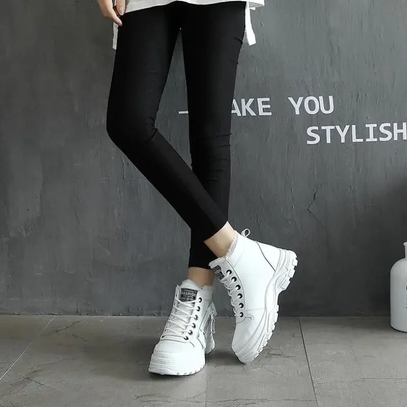 New Women Winter Snow Boots Fashion Style High-top Shoes Casual Woman Waterproof Warm Woman Female High Quality White Black