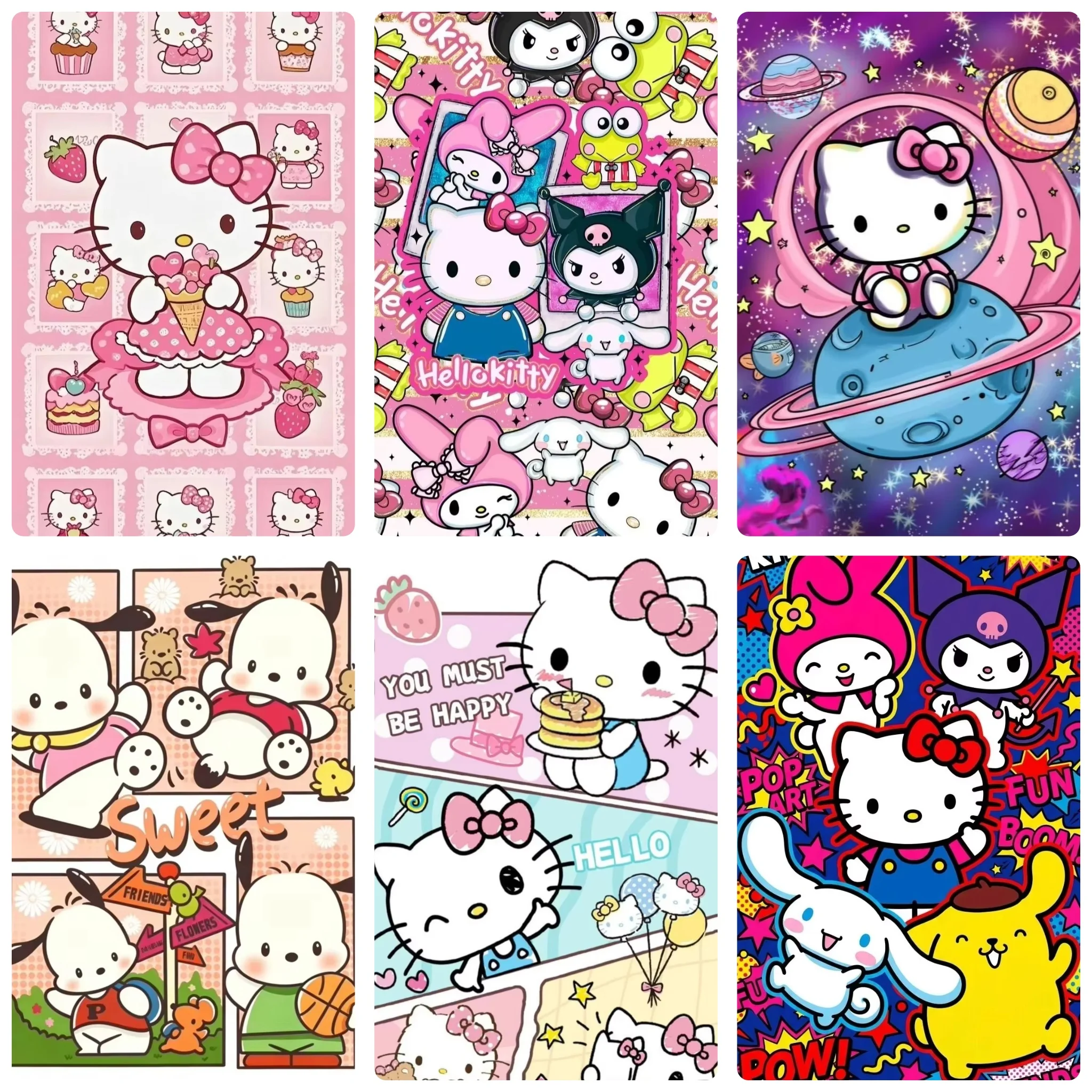 Family Interactive Sanrio Characters Jigsaw Puzzle,Educational Intelligence Game, Classic Desktop Puzzle For Kawaii Cartoon Fans