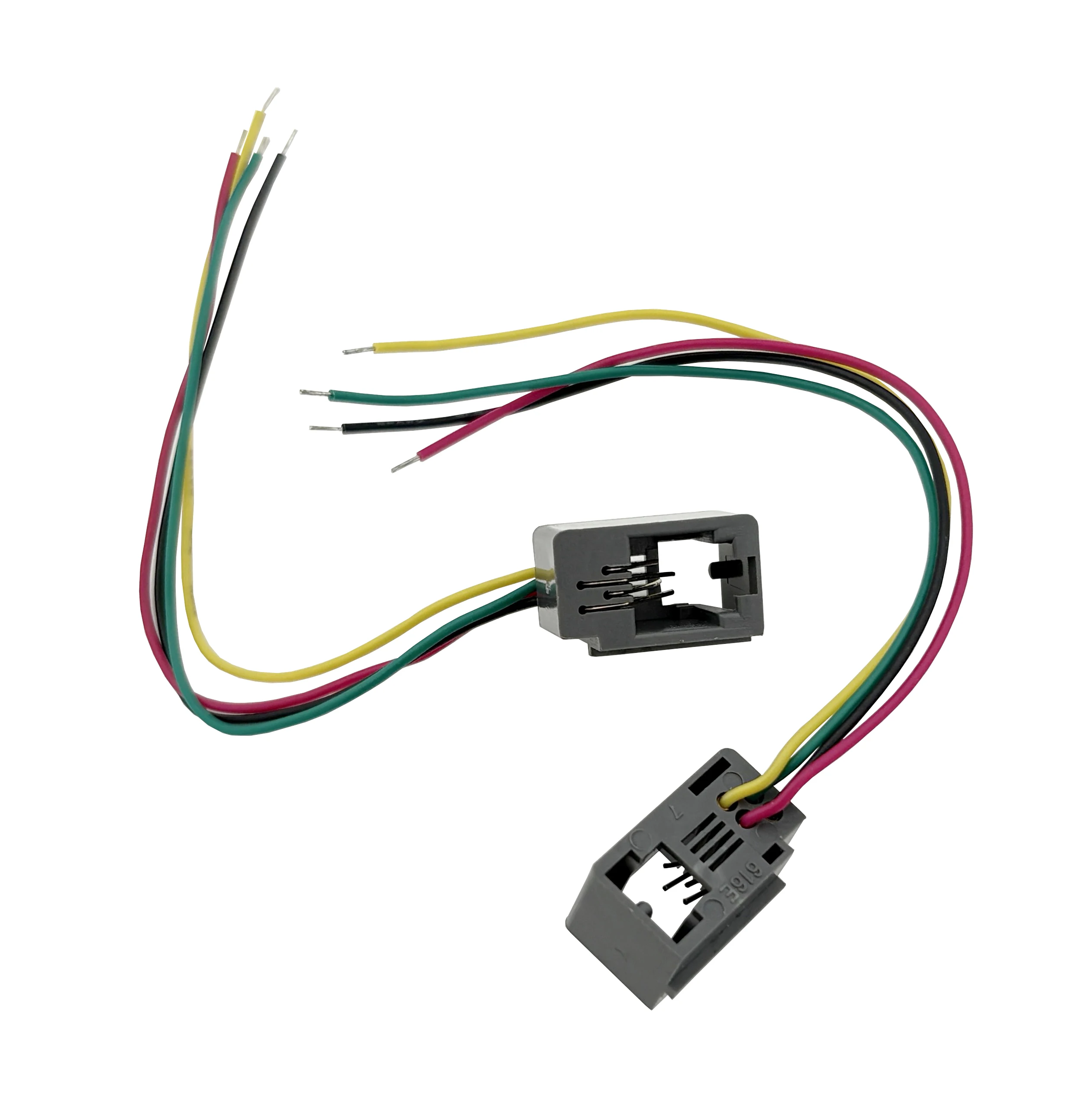

20PCS 616E wired socket RJ9 crystal head wired female socket telephone socket 4P4C black red green yellow L=100mm