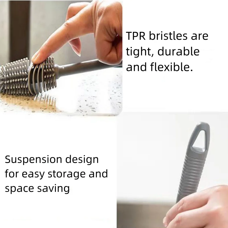 TPR Material Long Handle Cup Brush Pliable and Tough Durable Cleaning Brushes Use for Clean Cup Water Bottle Vase Cleaning Tool