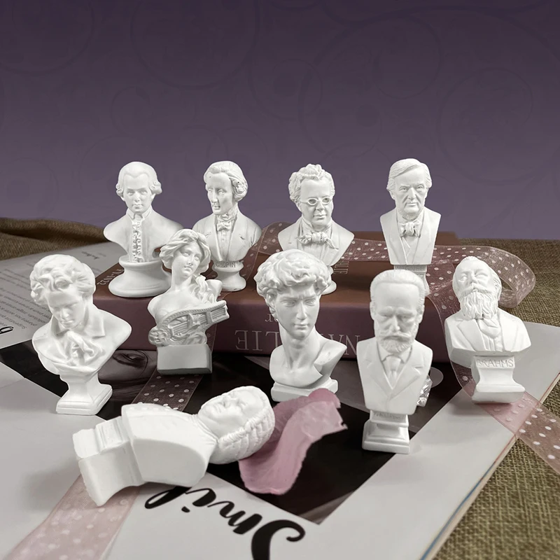 Moule de buste 3D en Silicone, moule de bougie en gypse, Statue de tête de célébrité rétro, moule tridimensionnel 3D, Sculpture de Simulation