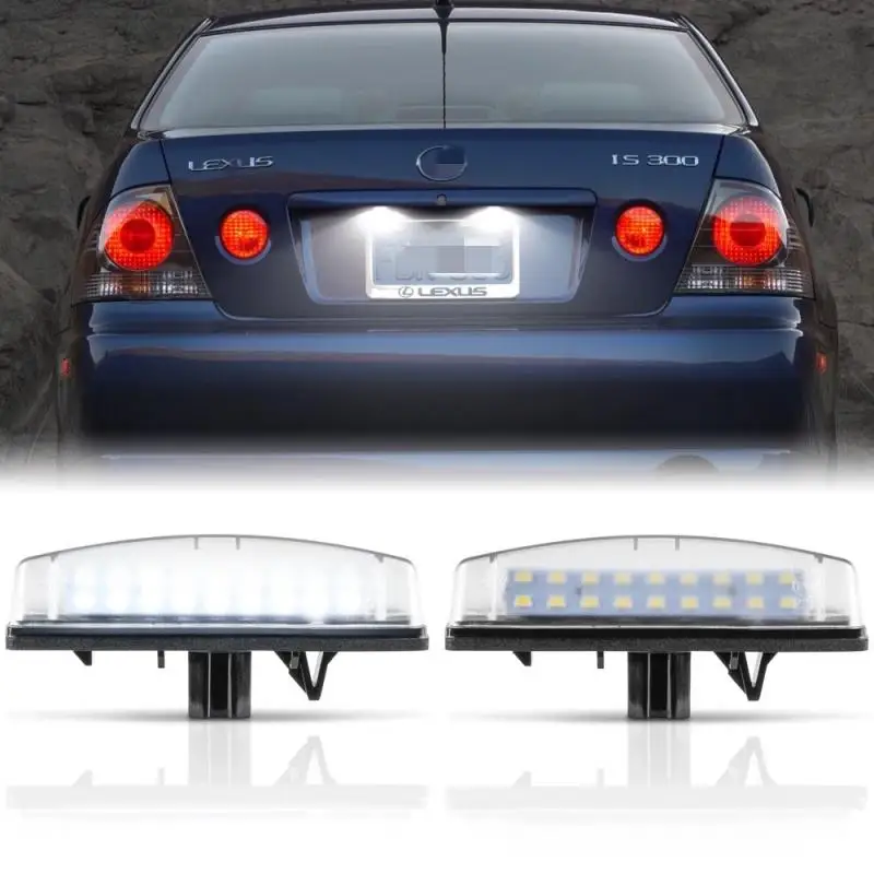2pcs Car LED License Plate Light Number Plate Lamp For Lexus IS300 IS200 LS430 GS300 RX330 HS250h Toyota Prius Yaris Camry